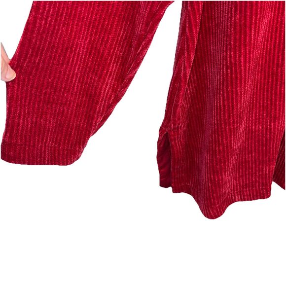 J.Jill Wearever XL Chenille Tunic Pullover Boat Neck Red Side Vents Long Sleeve - Picture 5 of 12